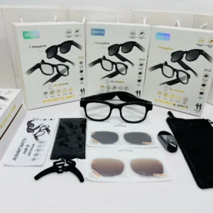 AIMB-G1 Smart Glasses with Camera & Real-Time AI Translation 1080P Stabilized Video, 3 Lens Kit(Black)